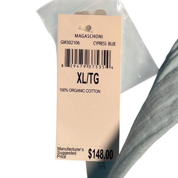 Magaschoni size XL Organic Cotton Gauze Button Up Shirt Oversized Light blue NWT - Picture 6 of 10